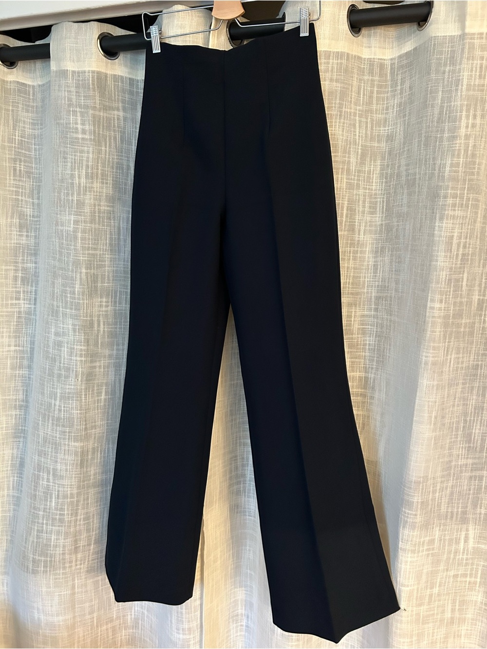 Mango Tailored Black High-Rise Wide-Leg Pants